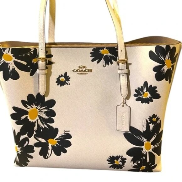 Coach Mollie Daisy Print Coated Canvas Tote - NWOT - Picture 2 of 8